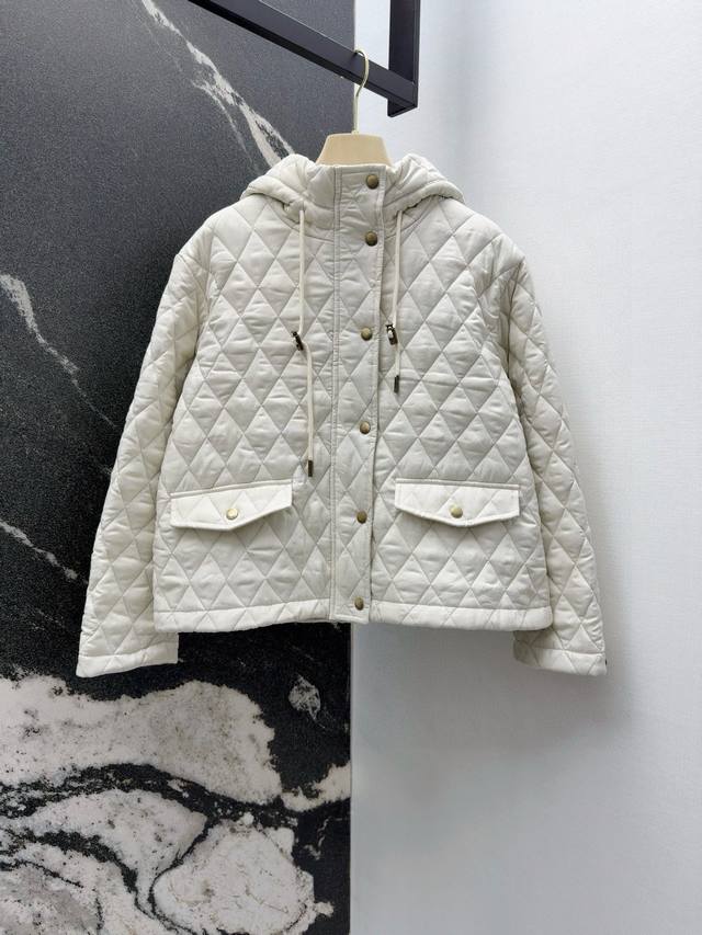 Bur 25Ss Autumn/Winter New Arrival Hot Item: Diamond Quilted Hooded Cotton Jacke