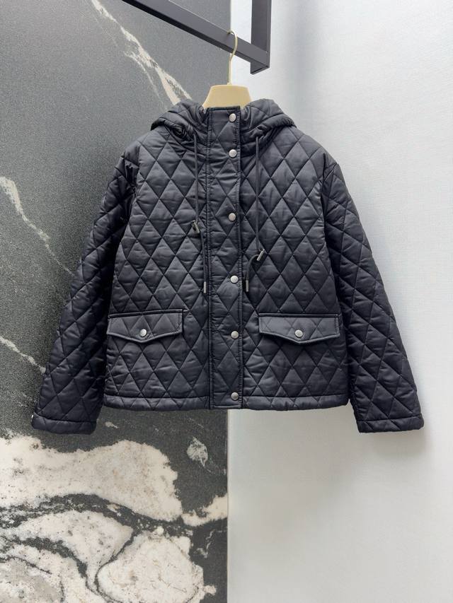 Bur 25Ss Autumn/Winter New Arrival Hot Item: Diamond Quilted Hooded Cotton Jacke