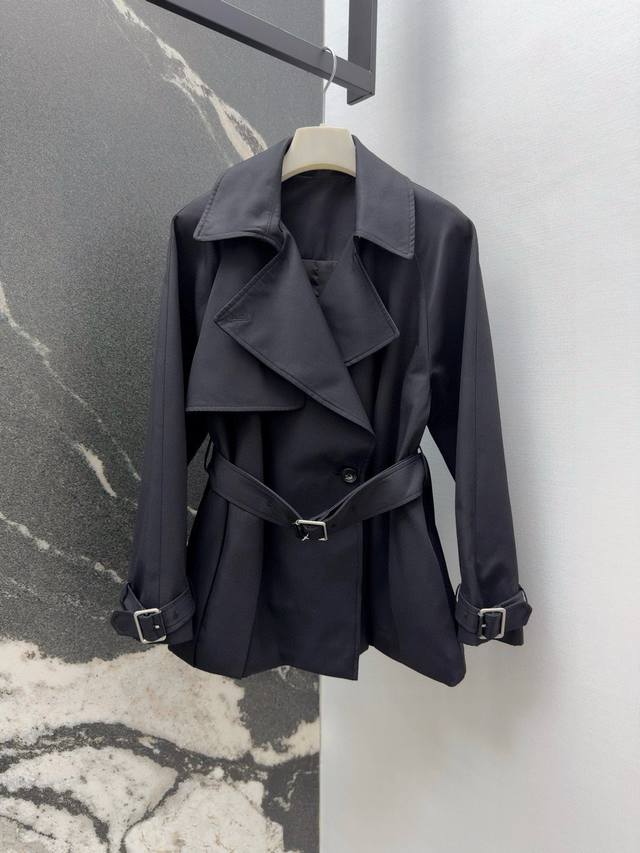 Loe 25Ss Autumn/Winter New Arrival Lapel Tulip Trench Coat - Stylish and Elegant