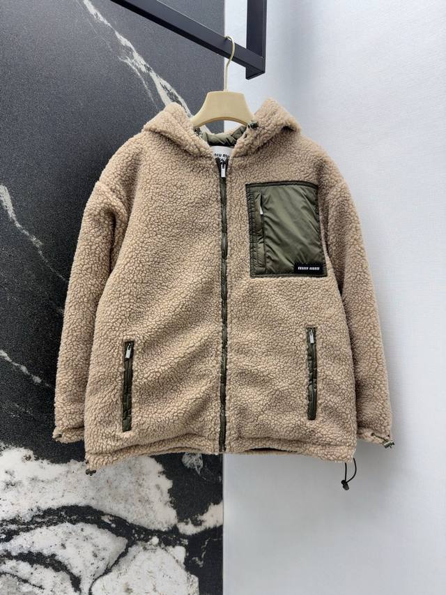 Miu 25Ss Autumn/Winter New Arrival Miu Color Girl's Outfit Teddy Bear Hooded Cot