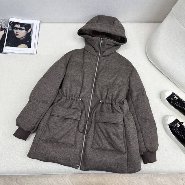 Lp20Ss Autumn/Winter Newest Eco-Friendly Fur-Collar Hooded Down Jacket. The oute