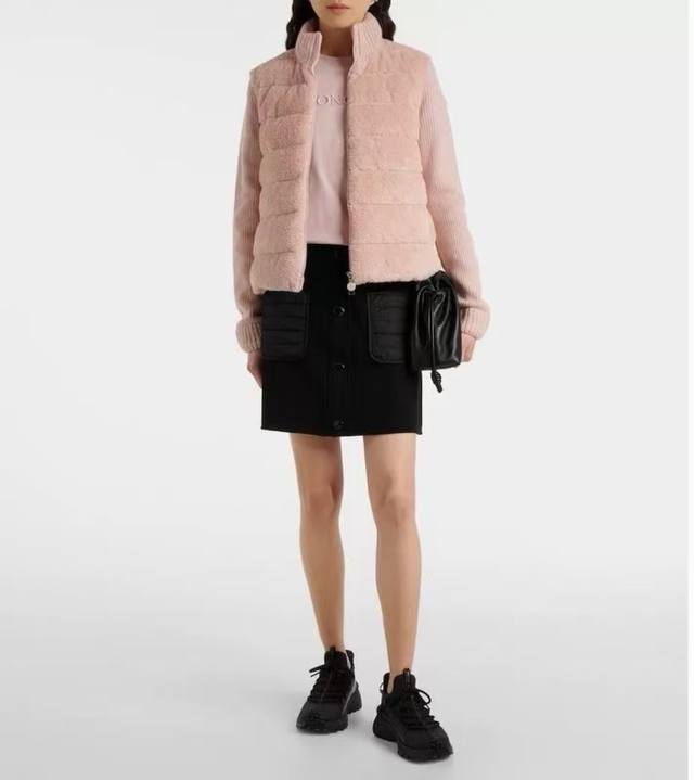 Moncle* Simple and elegant super soft wool knit long-sleeved patchwork teddy bea