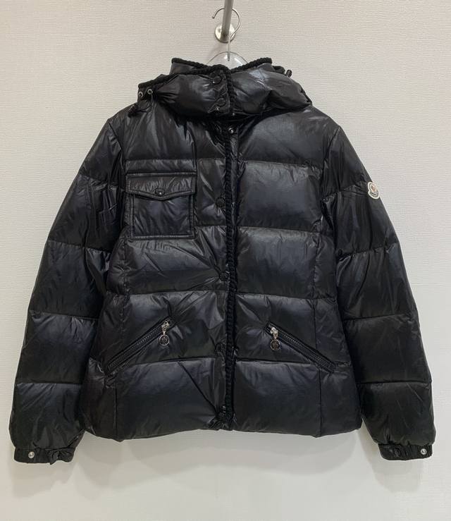 Moncle*Glareins Women's Knitted Trim Hooded Goose Down Jacket Sizes: 0, 1, 2, 3