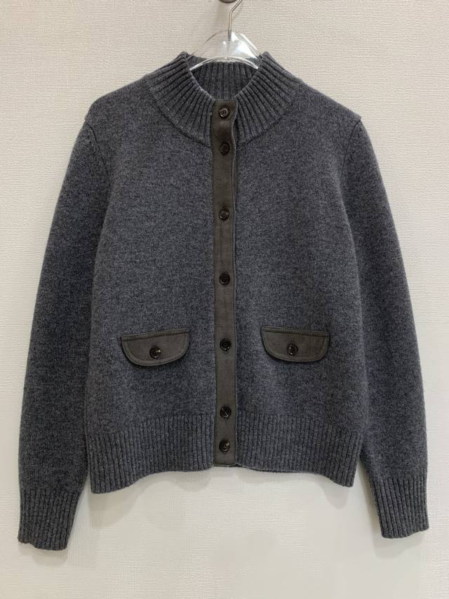 L*p Old-fashioned thick wool knitted cardigan Sizes: SML XL M size: Chest 96cm,