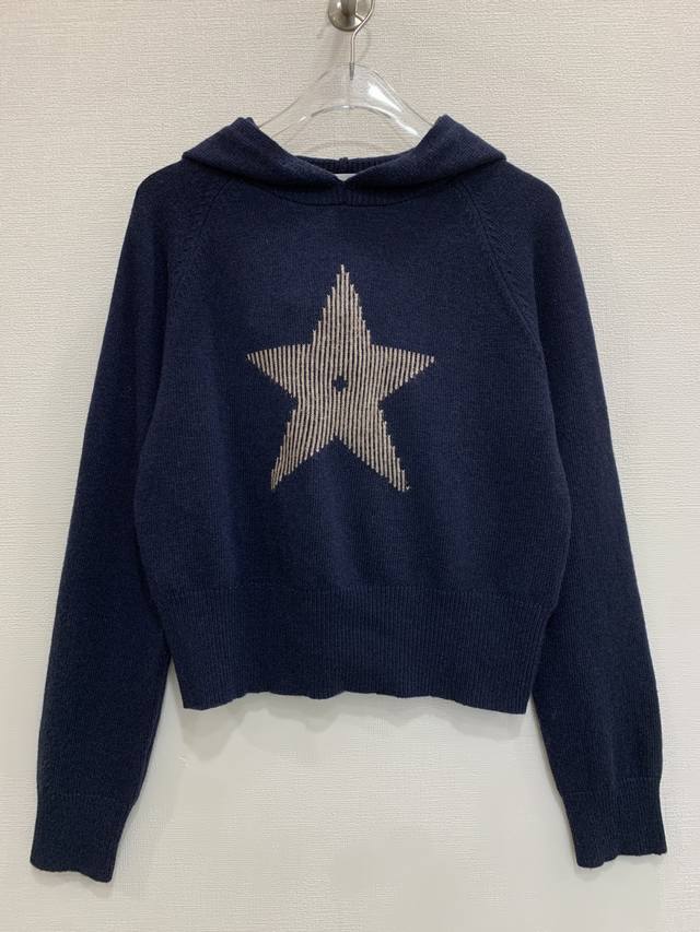 Dio* Intarsia Letter Star Wool Knit Sweater Sizes: 36 38 40 Size 38: Chest 92cm,