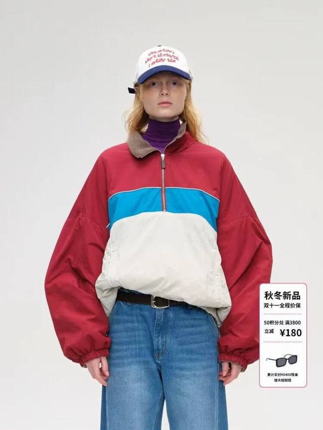 Niche Trendy Brand Preppy Style Fashionable and Youthful Reversible Color Block