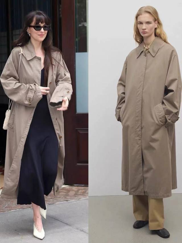 Therow Simple, stylish, chic, loose fit, slimming, 100% cotton trench coat. Size