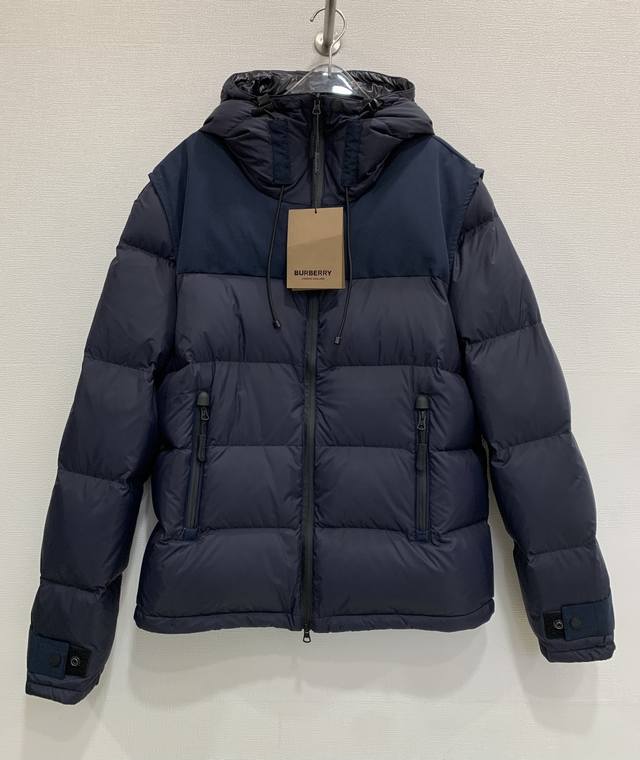 Burberr* Hooded, detachable sleeves, unisex long-sleeved down vest/jacket Sizes: