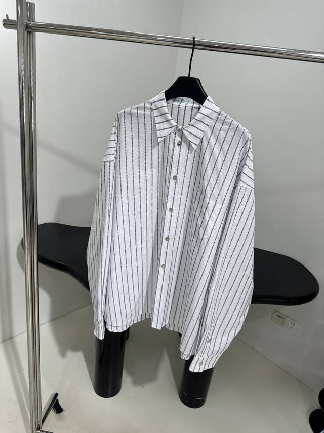 New Striped Print Shirt Custom Yarn-dyed Fabric Signature Striped Pattern Shirt