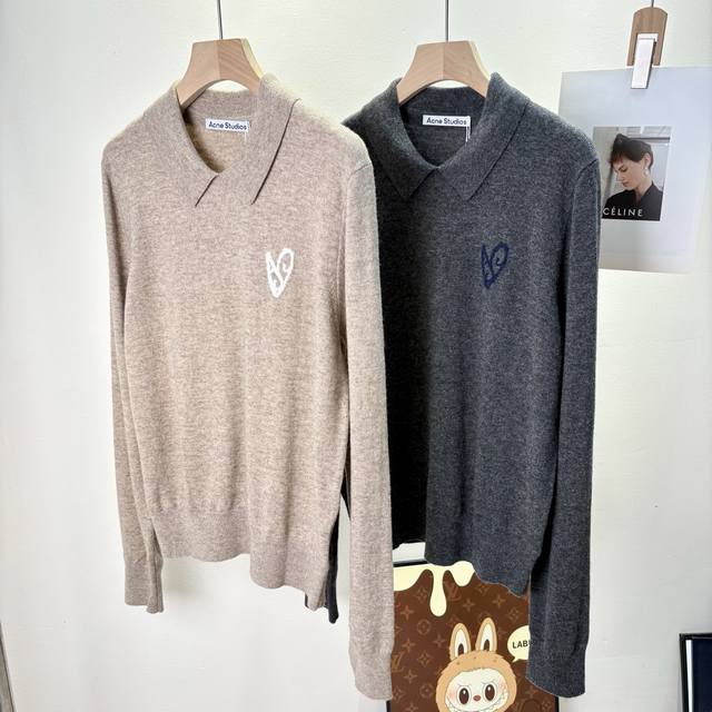 Hey everyone! Acne25's early autumn new heart-patterned wool knit long-sleeved