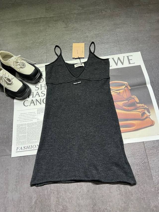 pp Miumi* New Women's Cashmere Slip Dress - A top choice for layering, looks ama