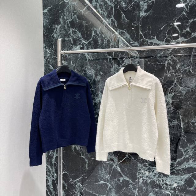 Ce 25 Autumn/Winter New Half-Zip Sweater. The half-zip design features a classic