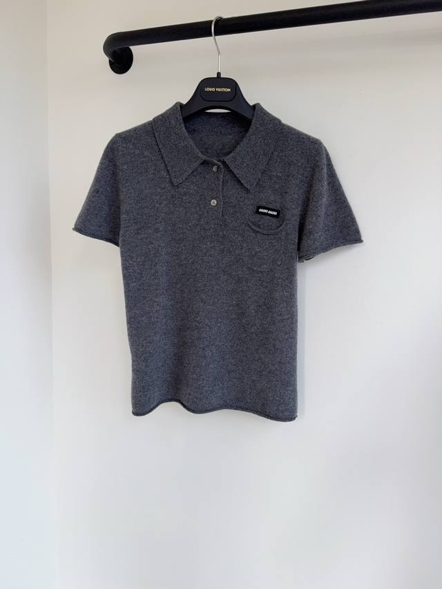 Miu26 Early Spring New French Light Luxury Lapel Color-Blocked Logo Embroidered