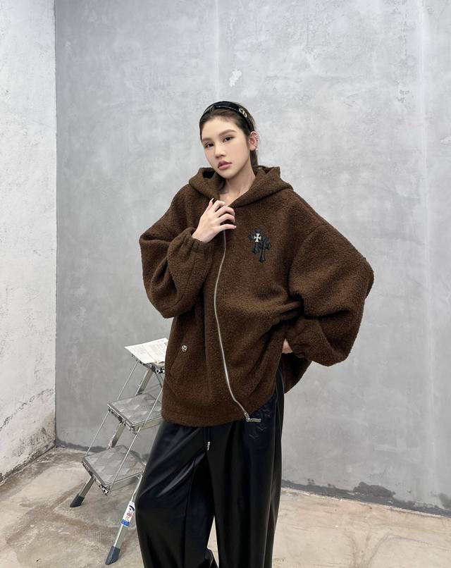 Chrome Hearts | New Casual Jacket, imported sheepskin wool fabric with custom j