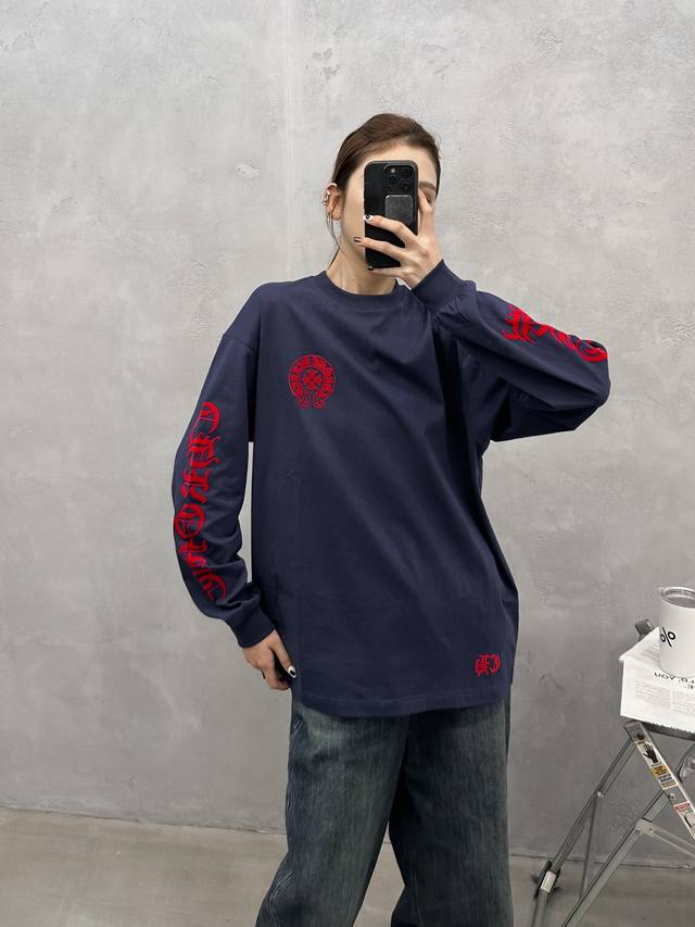 Chrome Hearts | New Long-Sleeve T-Shirt, ready-to-wear wash with 6-point flocki