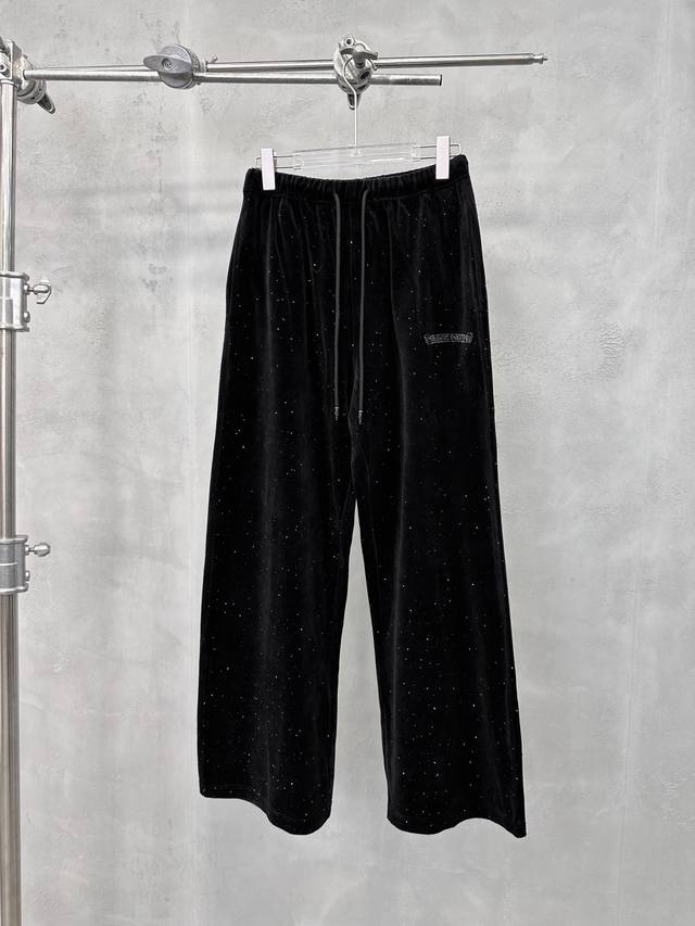 Chrome Hearts | New Casual Pants, garment-washed with rhinestone detailing, imp