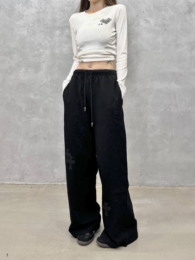 Chrome Hearts | New Casual Sweatpants, garment-washed and dyed with hand-embroi