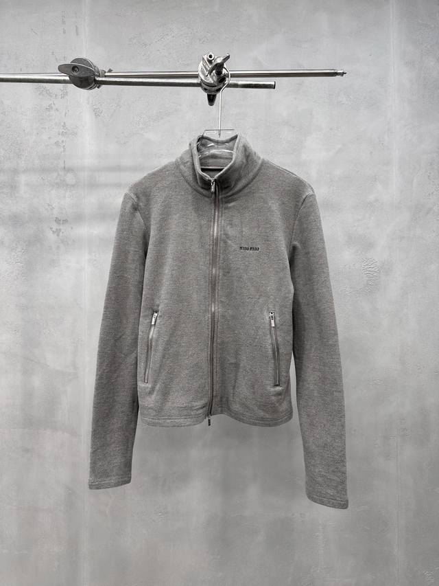 Miu | New Warm Cardigan, classic embroidered label, technically insulated fabric