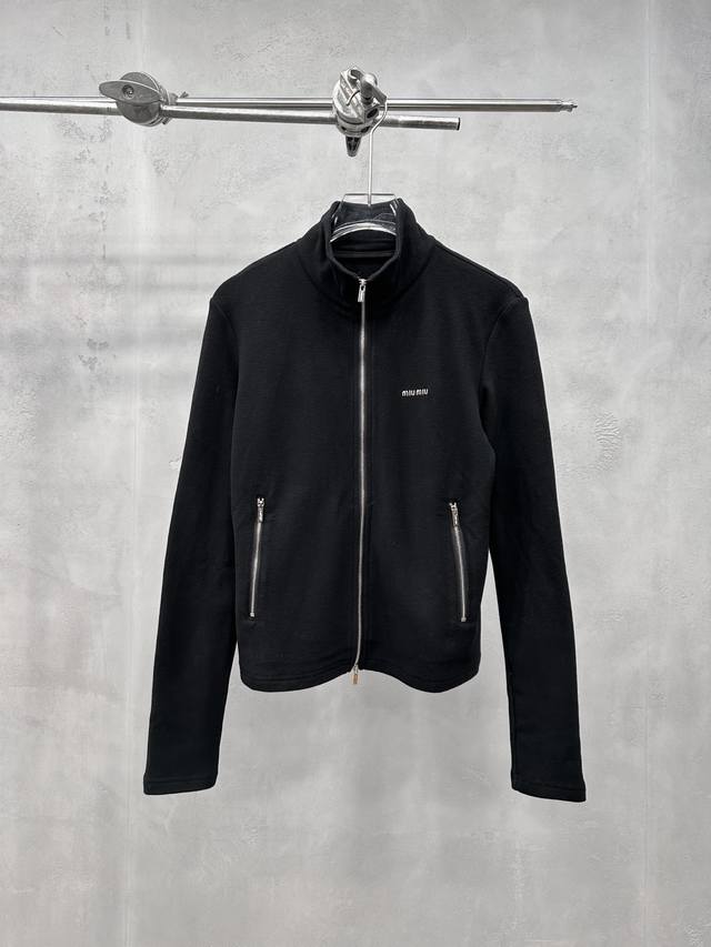 Miu | New Warm Cardigan, classic embroidered label, technically insulated fabric