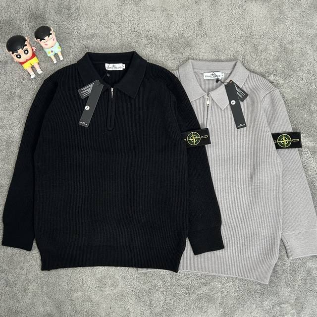Stone Island Autumn Half-Zip Collar Cardigan Casual Sweater Stone Island Autumn