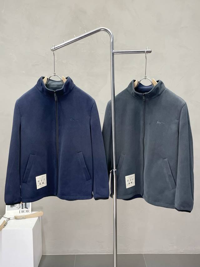 Zegna Exclusive New Original Men's Casual Autumn/Winter Stand Collar Fleece Jack