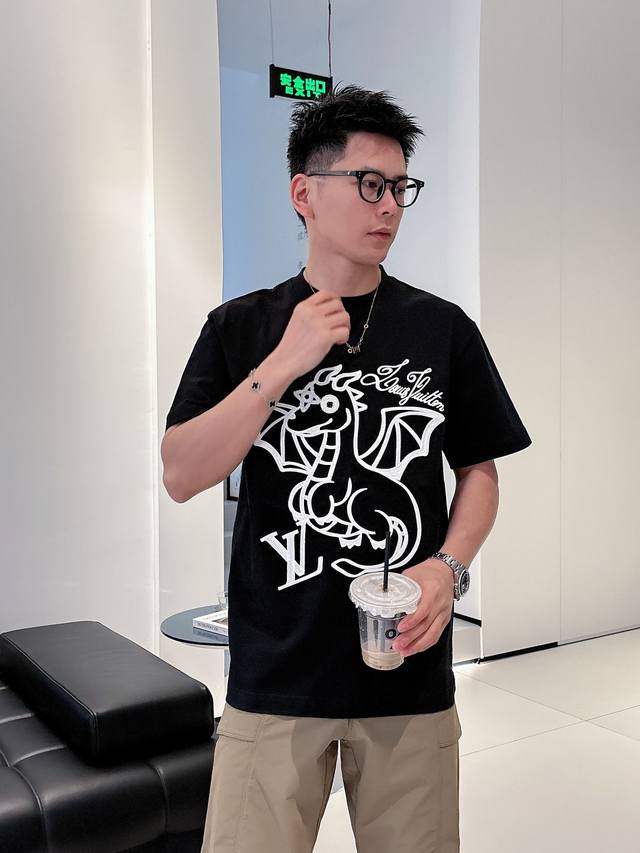 Lv 2025 Early Spring Newest Short-Sleeve T-Shirt, original label custom fabric,