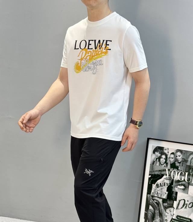Loew*E 25S Spring/Summer Men's Mercerized Cotton Crew Neck Short-Sleeve T-Shirt.