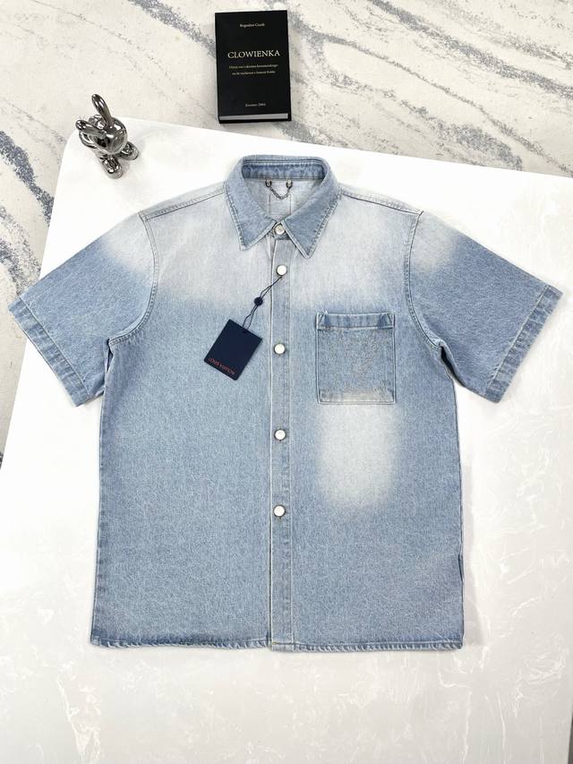 High-quality Louis Vuitton 25Ss new chest pocket Lv embroidered short-sleeved d