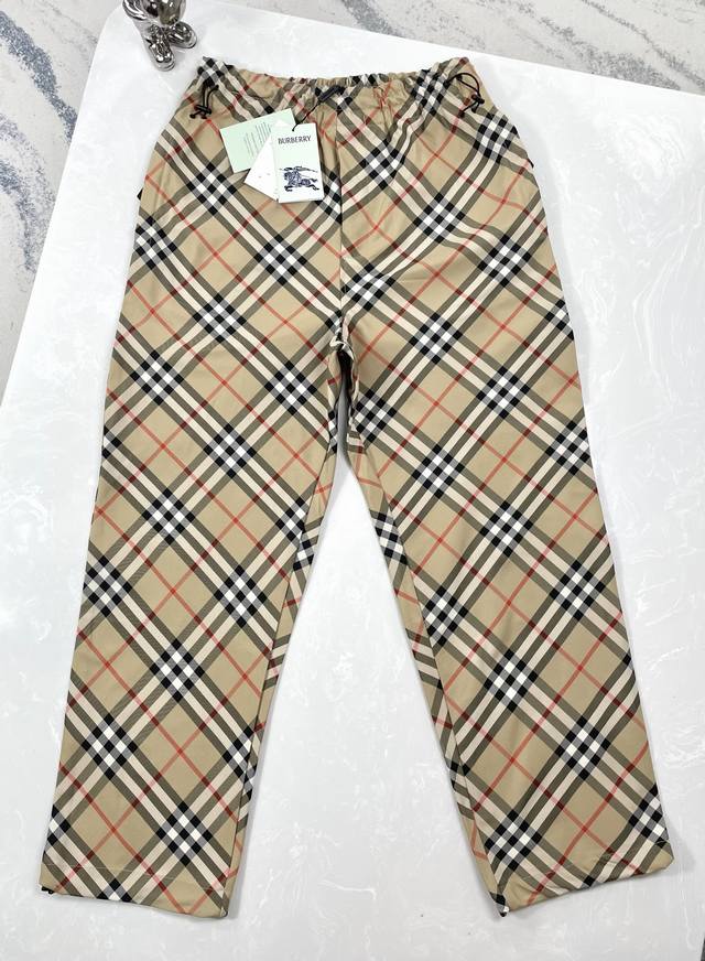High-quality Burberry 25Ss new plaid trousers Size: Xs-L