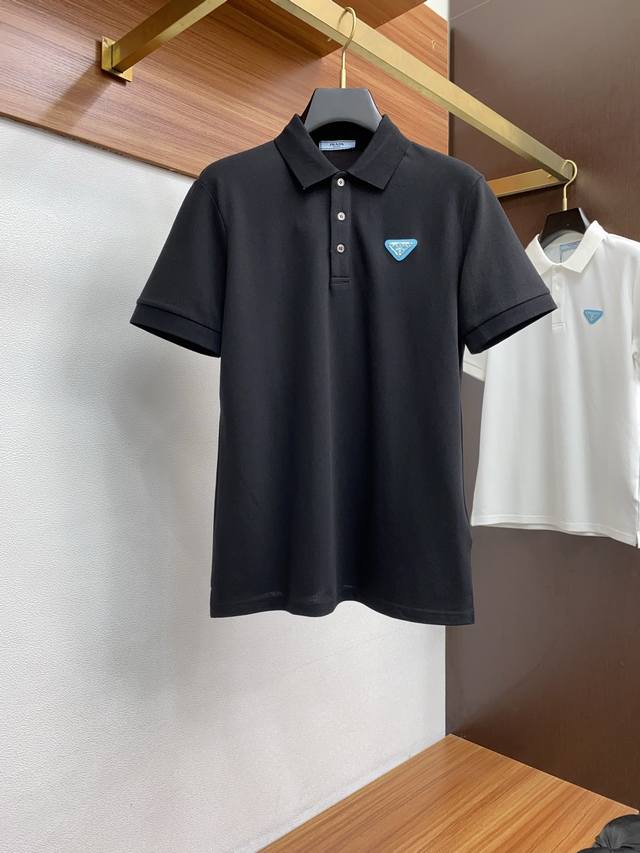 Prada 2025 Spring/Summer New Arrival: Fine-textured pique knit business polo sh