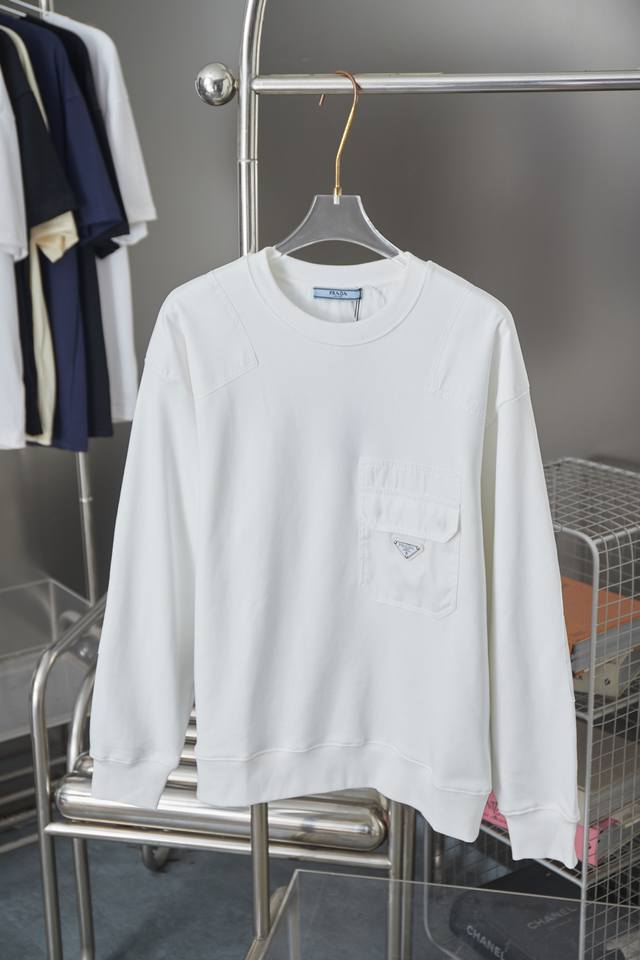 pra Prada color-blocked pocket hardware pullover sweatshirt A must-have item for