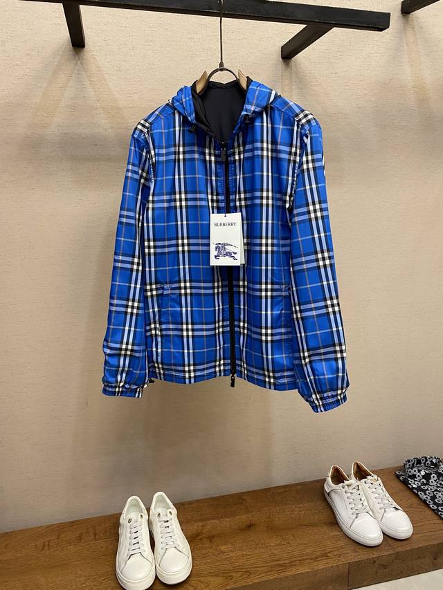 Bbr, Burberry Bbr plaid reversible jacket. Custom-woven and dyed plaid fabric, p