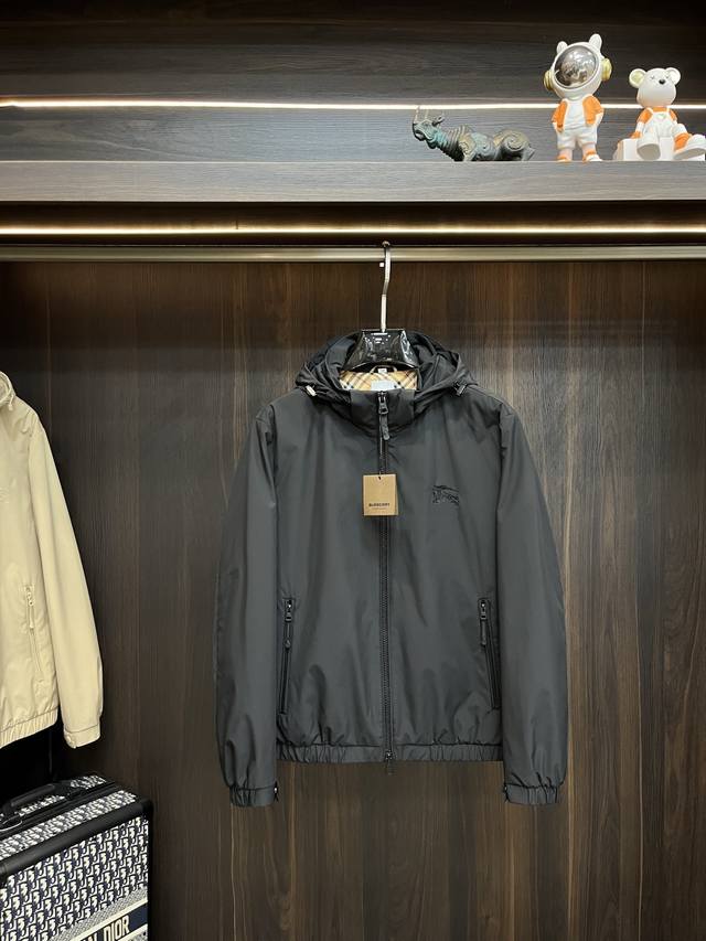 Burberey 2025Ss Early Autumn New Arrival Burberry Hooded Jacket, Detachable Hood