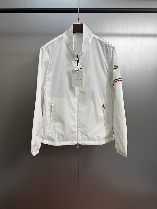 Moncler Stand Collar Water-Repellent Jacket. Original fabric with a coated fini