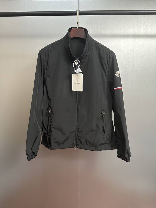Moncler Stand Collar Water-Repellent Jacket. Original fabric with a coated fini