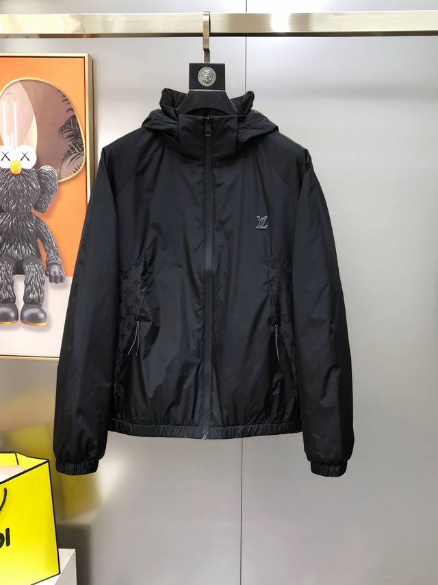 Lv Louis Vuitton 2025 Early Autumn New Original Men's Hooded Jacket, Thin Cotton