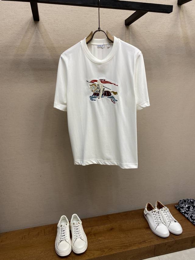 Bbr Colorful Cavalry Embroidered Crew Neck Short-Sleeve T-Shirt Release Colors: