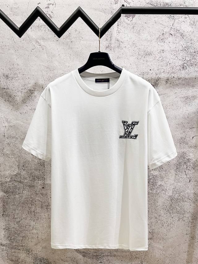 Louis Vuitton*Louis Vuitton Lv stitched large logo letter 3D embroidered short-s