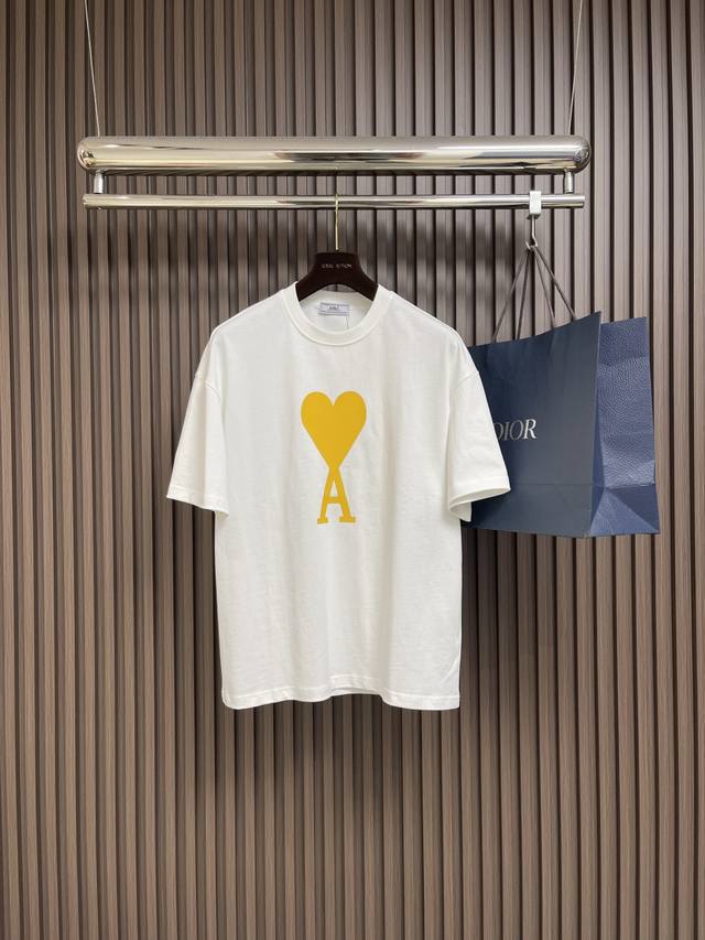 Ami 2025Ss Spring/Summer New Logo Print Crew Neck Short Sleeve T-Shirt. Ami's ca