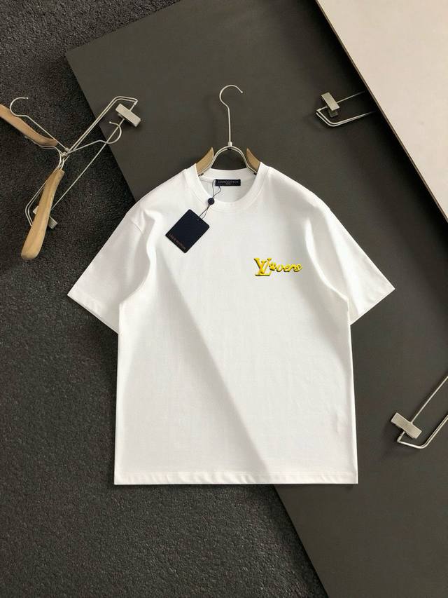 LV 2025 Spring/Summer Newest Crew Neck Fashion Short-Sleeve T-Shirt, same as the