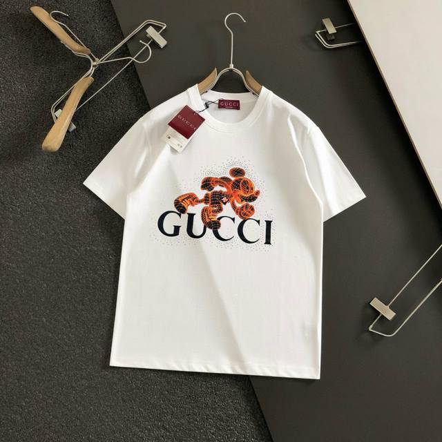 Guc 2025 Spring/Summer Newest Crew Neck Fashion Short-Sleeve T-Shirt, same style