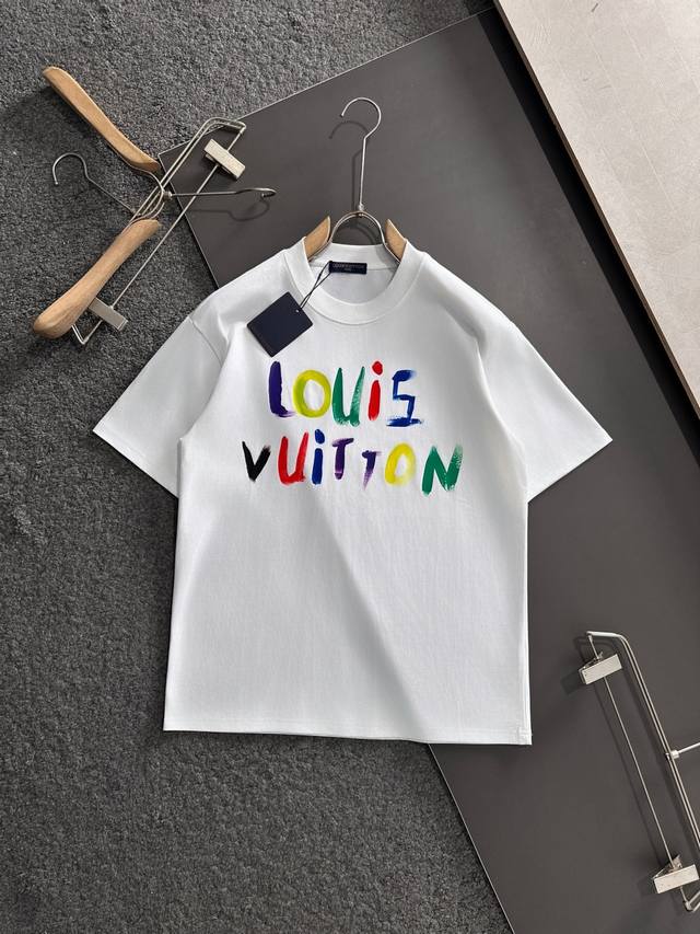 LV 2025 Spring/Summer Newest Crew Neck Fashion Short-Sleeve T-Shirt, same as the