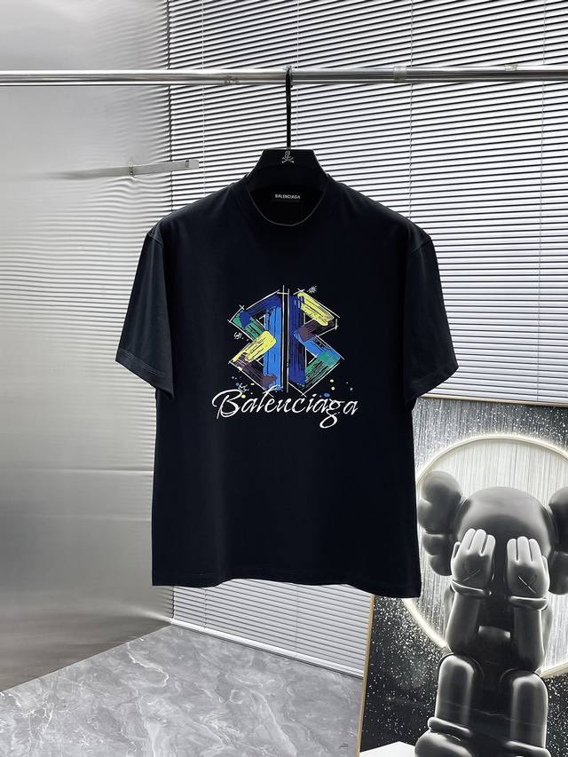 Balenciaga 2025 New Crew Neck Short Sleeve T-Shirt, High-End Version! Custom-ma