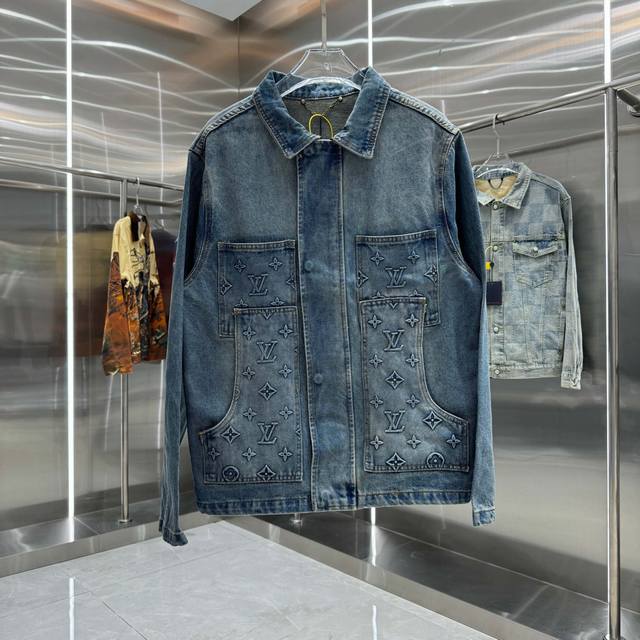Louis Vuitton all-logo denim jacket. A luxurious denim masterpiece. It's that ti