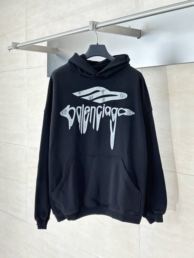 Balenciaga 3M Art Letter Print Hooded Sweatshirt ( ) Made of 100% custom-woven a