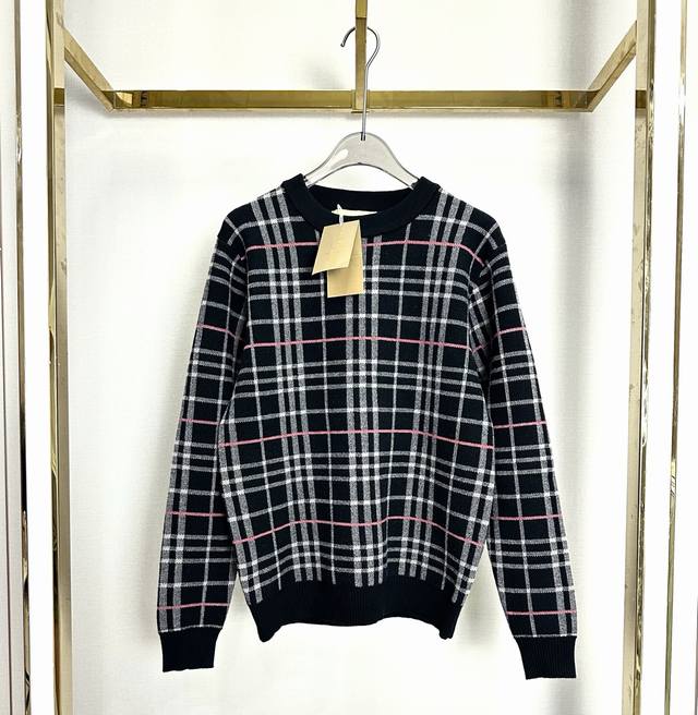 New Burberry Classic Check Sweater (Patchwork Design) 1. Classic check fabric,