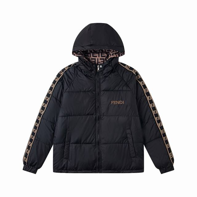 Fendi Limited Edition Reversible Down Jacket for Couples. One side features a cu
