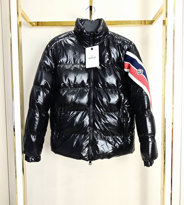 Moncler Short Matte Custom-Made Webbing Cotton Jacket. Custom-developed hardware