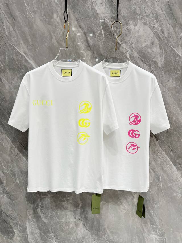 Ss Gucci pure cotton latest fabric classic logo pattern short-sleeved shirt, fas