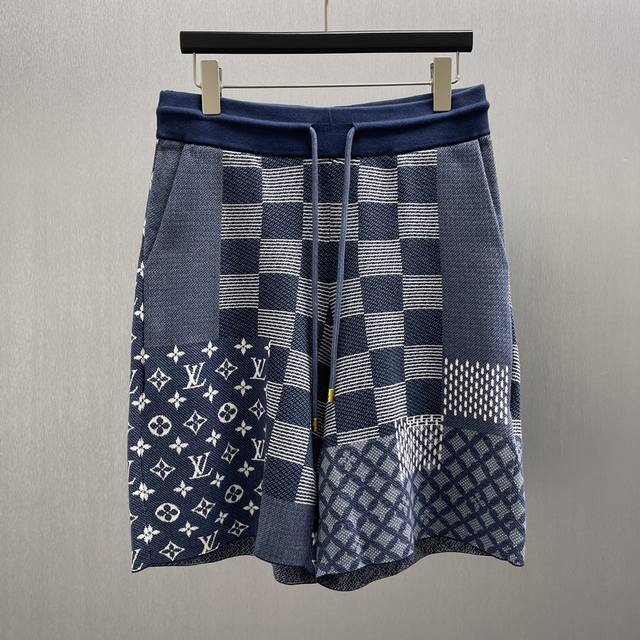 Lu Intarsia Knit Check Shorts Size: S-XL These shorts pay homage to Louis Vuitto